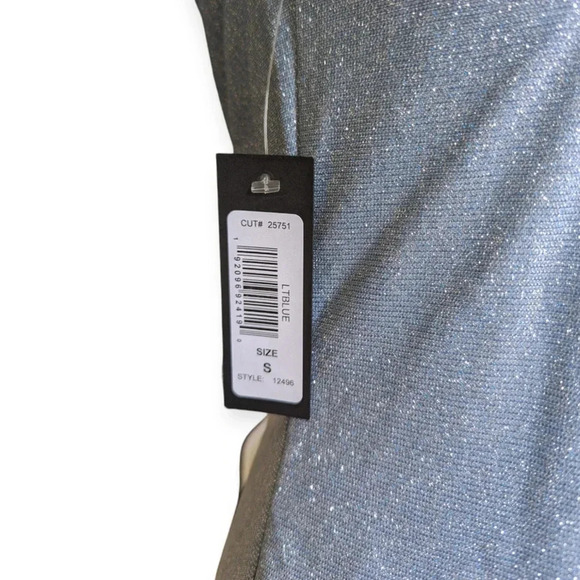 Jump Apparel Mini Dress Light Blue Glitter Club Hoco - Picture 5 of 14